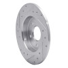 R1 12-18 Ford Focus Rear Right Drilled & Slotted Silver Brake Rotor