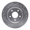 R1 12-18 Ford Focus Rear Right Drilled & Slotted Silver Brake Rotor