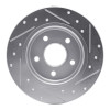 R1 12-18 Ford Focus Rear Left Drilled & Slotted Silver Brake Rotor