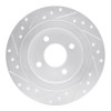 R1 02-04 Ford Focus Rear Right Drilled & Slotted Silver Brake Rotor