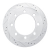 R1 20-25 Chevrolet Silverado 3500 HD Rear Right Drilled & Slotted Silver Brake Rotor