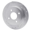 R1 01-19 Ford Focus Rear Left Drilled & Slotted Silver Brake Rotor
