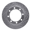 R1 71-91 Chevrolet P30 Van Front Right Drilled & Slotted Silver Brake Rotor