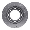 R1 71-91 Chevrolet P30 Van Front Right Drilled & Slotted Silver Brake Rotor