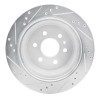 R1 15-20 Chevrolet Colorado Rear Right Drilled & Slotted Silver Brake Rotor