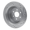 R1 15-20 Chevrolet Colorado Rear Left Drilled & Slotted Silver Brake Rotor