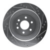 R1 15-20 Chevrolet Colorado Rear Left Drilled & Slotted Silver Brake Rotor