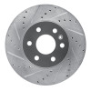 R1 15-20 Chevrolet Colorado Front Left Drilled & Slotted Silver Brake Rotor