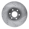 R1 15-20 Chevrolet Colorado Front Left Drilled & Slotted Silver Brake Rotor