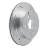 R1 10-17 Chevrolet Equinox Rear Right Drilled & Slotted Silver Brake Rotor