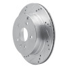 R1 10-17 Chevrolet Equinox Rear Left Drilled & Slotted Silver Brake Rotor