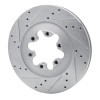 R1 09-12 Chevrolet Colorado Front Left Drilled & Slotted Silver Brake Rotor
