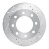 R1 03-05 Chevrolet Suburban 2500 Rear Right Drilled & Slotted Silver Brake Rotor