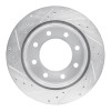 R1 03-05 Chevrolet Suburban 2500 Rear Right Drilled & Slotted Silver Brake Rotor
