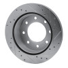 R1 03-05 Chevrolet Silverado 1500 Rear Left Drilled & Slotted Silver Brake Rotor
