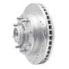 R1 01-02 Chevrolet Express 3500 Front Left Drilled & Slotted Silver Brake Rotor