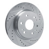 R1 23-25 Chevrolet Colorado Rear Right Drilled & Slotted Silver Brake Rotor