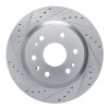 R1 23-25 Chevrolet Colorado Rear Left Drilled & Slotted Silver Brake Rotor
