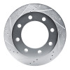 R1 21-25 Chevrolet Express 3500 Rear Left Drilled & Slotted Silver Brake Rotor