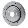 R1 16-24 Cadillac ATS Rear Left Drilled & Slotted Silver Brake Rotor