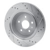 R1 16-24 Cadillac ATS Rear Left Drilled & Slotted Silver Brake Rotor