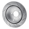 R1 07-15 Chevrolet CAPTIVA Rear Left Drilled & Slotted Silver Brake Rotor