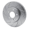 R1 07-15 Chevrolet CAPTIVA Front Left Drilled & Slotted Silver Brake Rotor