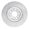 R1 16-25 Cadillac CT5 Front Right Drilled & Slotted Silver Brake Rotor