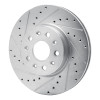 R1 16-25 Cadillac CT5 Front Left Drilled & Slotted Silver Brake Rotor
