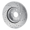 R1 16-25 Cadillac CT5 Front Left Drilled & Slotted Silver Brake Rotor