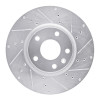R1 14-19 Chevrolet Corvette Front Right Drilled & Slotted Silver Brake Rotor