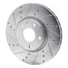 R1 14-19 Chevrolet Corvette Front Left Drilled & Slotted Silver Brake Rotor