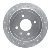 R1 14-16 Chevrolet SPARK EV Rear Left Drilled & Slotted Silver Brake Rotor