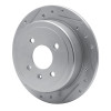 R1 14-16 Chevrolet SPARK EV Rear Left Drilled & Slotted Silver Brake Rotor