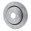 R1 14-19 Chevrolet Corvette Rear Left Drilled & Slotted Silver Brake Rotor