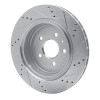 R1 14-19 Chevrolet Corvette Rear Left Drilled & Slotted Silver Brake Rotor