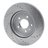R1 16-20 Buick Regal Sportback Rear Left Drilled & Slotted Silver Brake Rotor