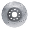 R1 14-20 Cadillac CT6 Front Right Drilled & Slotted Silver Brake Rotor