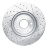 R1 14-20 Cadillac CT6 Front Left Drilled & Slotted Silver Brake Rotor