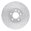 R1 14-19 Buick CASCADA Front Right Drilled & Slotted Silver Brake Rotor