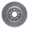 R1 14-25 Cadillac CT5 Front Right Drilled & Slotted Silver Brake Rotor
