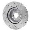 R1 14-25 Cadillac CT5 Front Left Drilled & Slotted Silver Brake Rotor