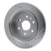 R1 13-19 Cadillac XTS Rear Left Drilled & Slotted Silver Brake Rotor