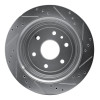 R1 13-19 Cadillac XTS Rear Left Drilled & Slotted Silver Brake Rotor