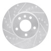 R1 13-25 Cadillac ATS Front Left Drilled & Slotted Silver Brake Rotor EDZ-46033L
