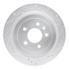 R1 13-19 Cadillac ATS Rear Right Drilled & Slotted Silver Brake Rotor