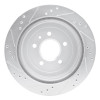 R1 13-19 Cadillac ATS Rear Right Drilled & Slotted Silver Brake Rotor