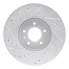 R1 09-11 Cadillac STS Front Right Drilled & Slotted Silver Brake Rotor