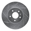 R1 09-11 Cadillac STS Front Left Drilled & Slotted Silver Brake Rotor