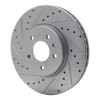 R1 09-11 Cadillac STS Front Left Drilled & Slotted Silver Brake Rotor